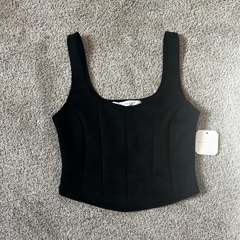 altar'd state corset black crop top